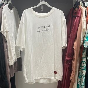 Oversized embroidered White Graphic T-Shirt